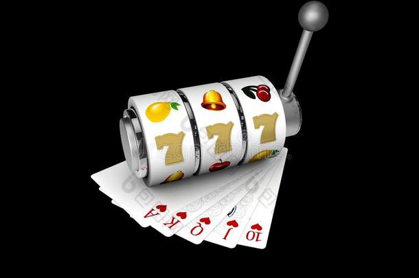位置机器和运气好的七个赌注和比赛卡,3英语字母表中的第四个字母图解