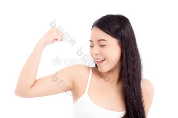 肖像关于美丽的亚洲人女人动<strong>力</strong>强的和<strong>力</strong>量