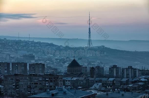 日出.耶烈万城市,亚美尼亚