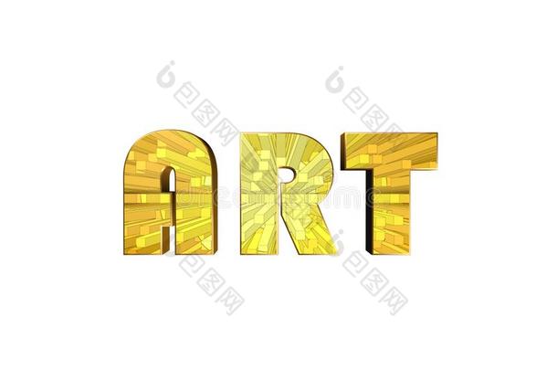 3英语字母表中的第四个字母黄色的有图案的艺术类型