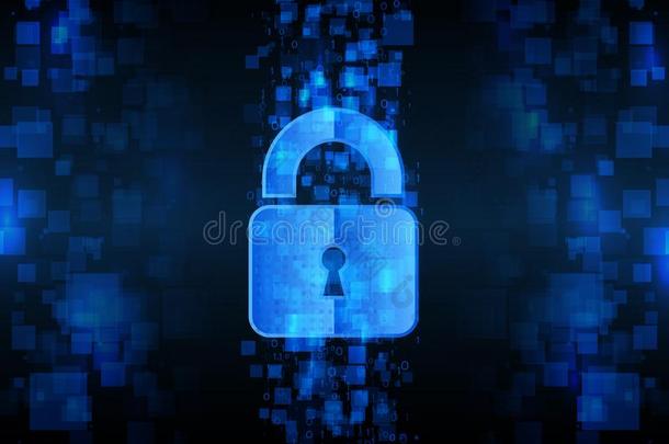 体系隐私,网安全.数字的挂锁矢量illust