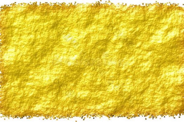 明亮的黄色的有光泽的纸和五彩纸屑边隔离的向白色的