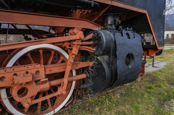 蒸汽火车头轮子齿轮