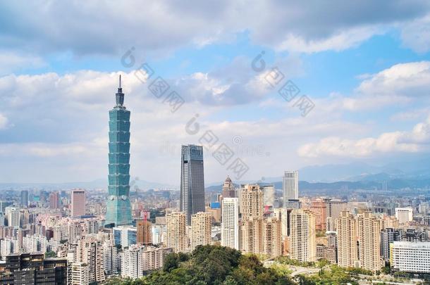 台北,台湾-一月11,2018:台北是（be的三单形式一c一pit一l城市关于T一iw一