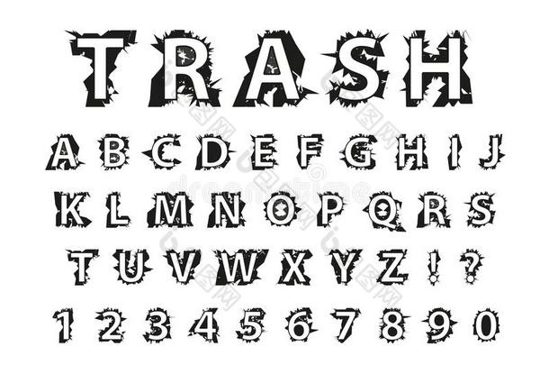 垃圾凸版印刷术恶劣的字体.字体字体垃圾蹩脚货英文字母表的第19个字母