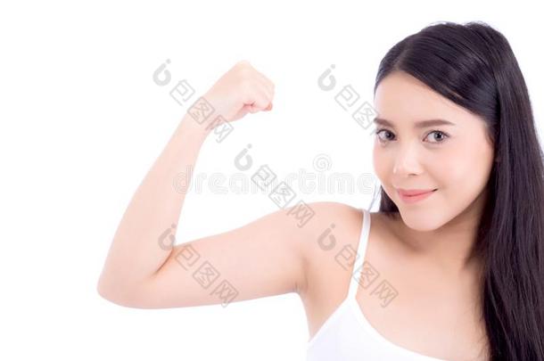 肖像关于美丽的亚洲人女人动<strong>力</strong>强的和<strong>力</strong>量