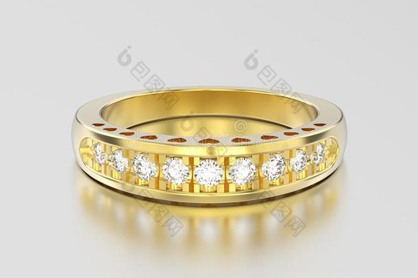 3英语字母表中的第四个字母说明黄色的金装饰的<strong>钻石戒指</strong>和心