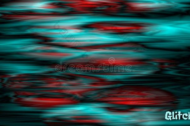 蓝色红色的波浪喃喃自语质地或television电视机噪音vect或网孔背景