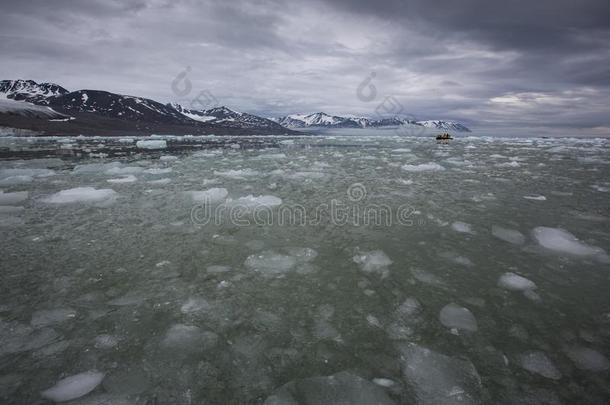 海景画在近处大的摩纳哥冰河