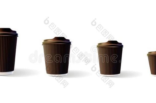 咖啡豆使泛起涟漪杯子4大小隔离的向白色的背景