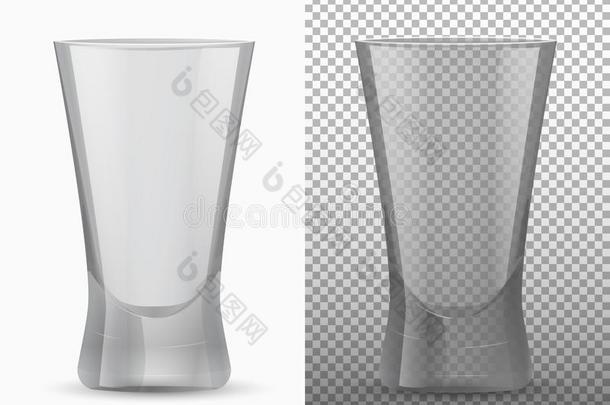 两个空的杯子透明的和不透明的