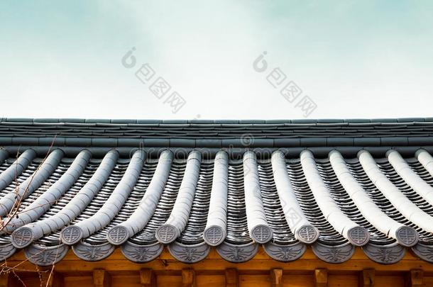 朝鲜人传统的屋顶瓦片屋檐