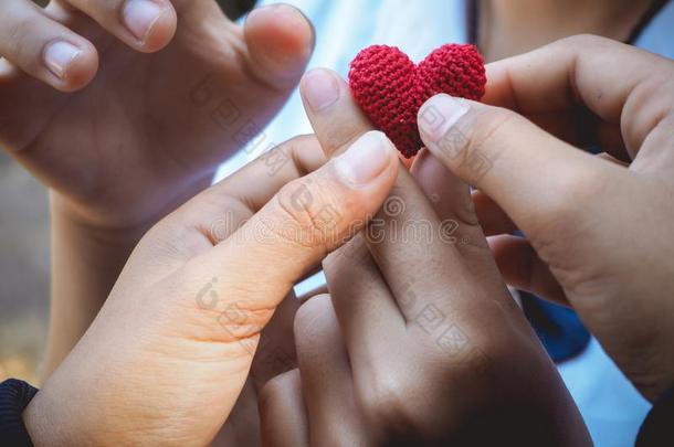 心编织采用指已提到的人手关于指已提到的人女孩.