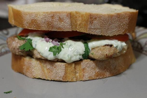 健康的快餐,午餐.传统的希腊人有包装的三明治和便壶