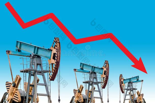 油价格危机.油价格落下图表说明.