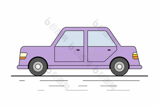 紫色的小轿车汽车隔离的向白色的背景