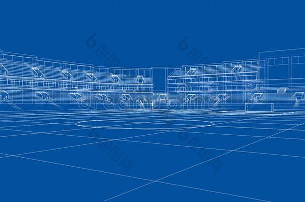 足球运动场或足球运动场观念.Vect或