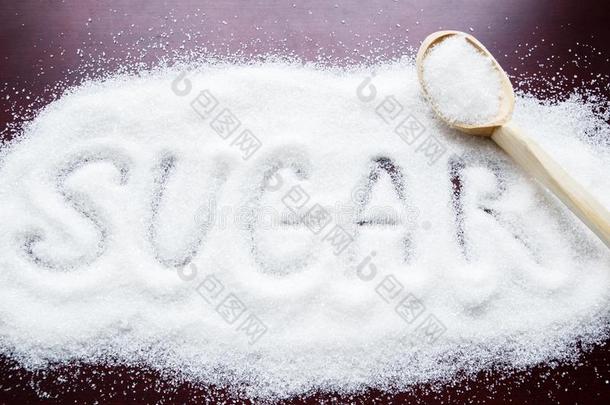 题词食糖使进入中桩关于白色的颗粒状的食糖