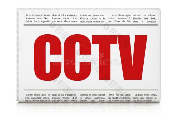 隐私观念:报纸大字标题closed-circuittelevision闭路电视
