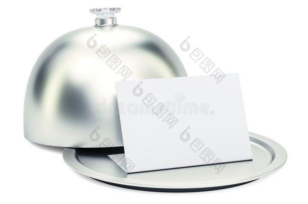 饭店园艺用钟形玻璃盖和空白的卡片,3英语字母表中的第四个字母翻译