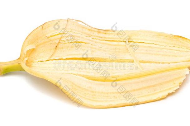 香蕉剥皮向一白色的b一ckground