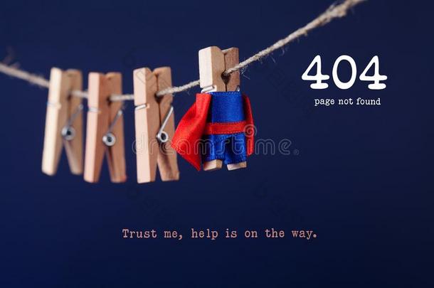 错误404页不创办蜘蛛网页.玩具晒衣绳上夹衣服之夹子钉超级英雄