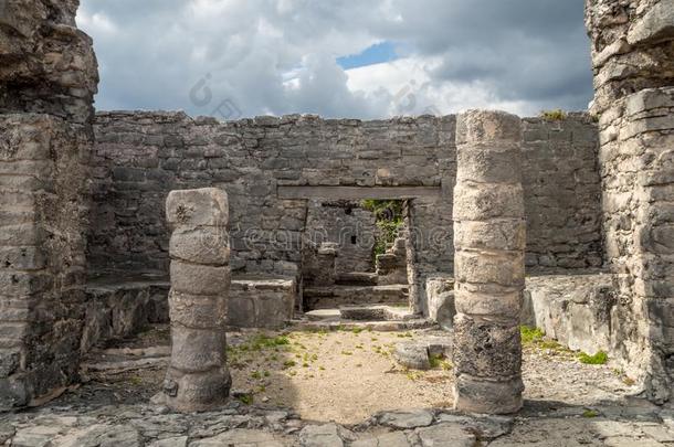 图卢姆,墨西哥,南方美洲:[图卢姆毁坏关于古代的玛雅人的市民