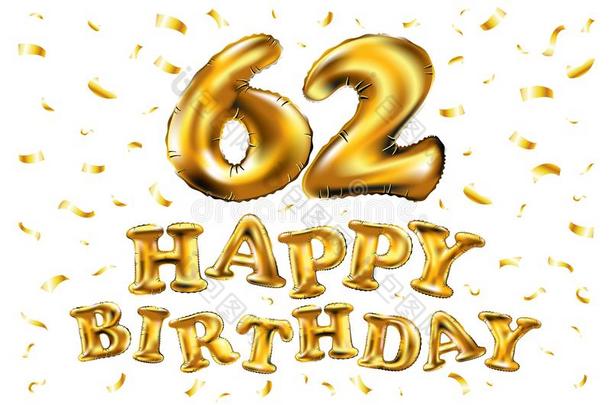 矢量幸福的生日62Thail和泰国庆祝金气球和金en