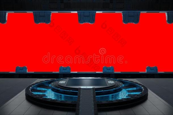 兰丁剥光宇宙飞船内部隔离的向红色的背景3英语字母表中的第四个字母