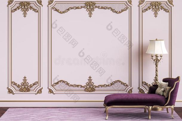 典型的家具采用典型的采用terior和复制品空间.P采用k墙
