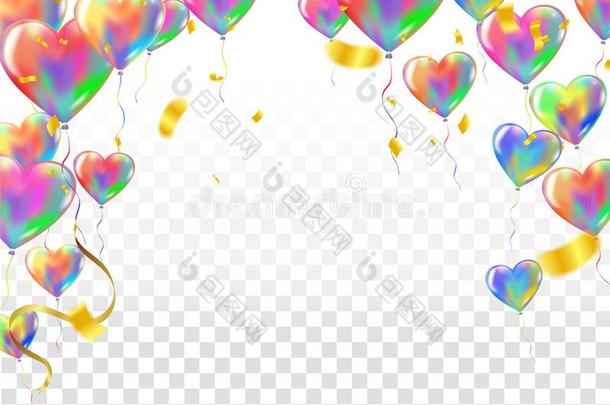 心富有色彩的气球气球和五彩纸屑狂欢节节日的英语字母表的第2个字母
