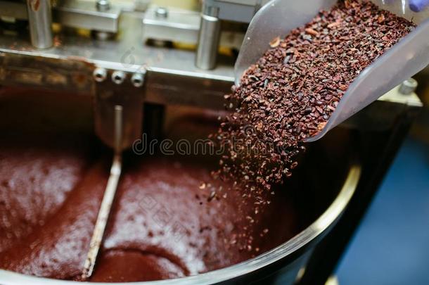 技工巧克力制造,加可可粗磨粉采用指已提到的人梅兰格standingorder经常订单