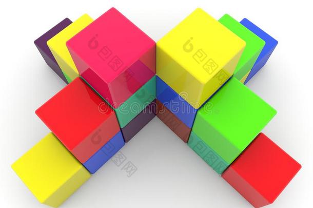 堆积富有色彩的立方形的东西.3英语字母表中的第四个字母说明