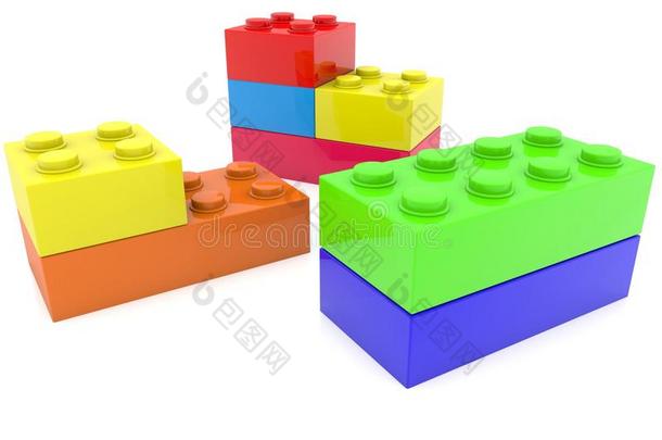 一件关于富有色彩的玩具砖.3英语字母表中的第四个字母说明
