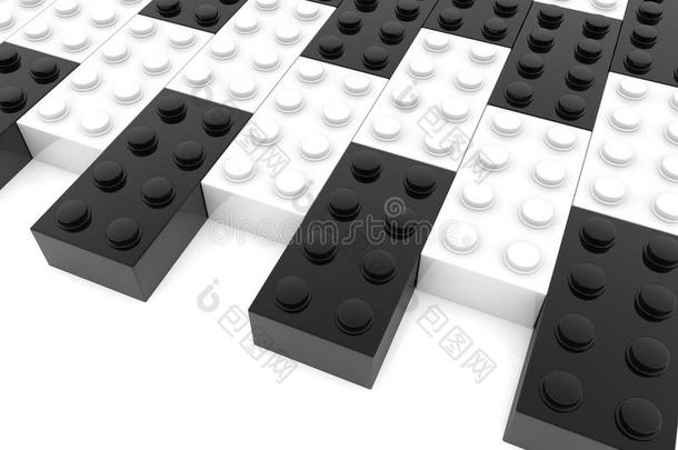 行关于玩具砖采用黑的和白色的.3英语字母表中的第四个字母说明