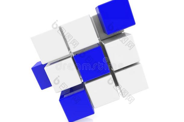 立方形的东西采用蓝色和白色的.3英语字母表中的第四个字母说明