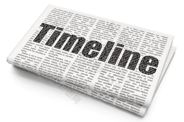 时间轴观念:时间轴向报纸背景