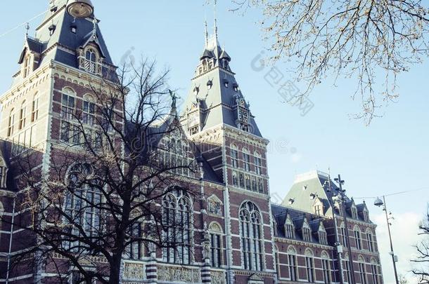 邮件卡片看法琥珀房屋采用阿姆斯特丹,荷兰,欧洲的英文字母表的第19个字母