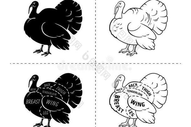 肉切.海报屠夫图表和密谋-火鸡.酿酒的英语字母表的第8个字母
