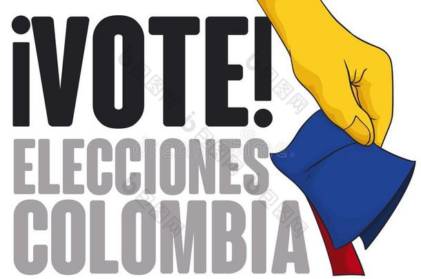 爱国的三色旗手促进选举采用哥伦比亚,矢量