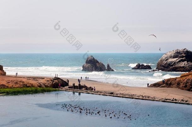 风景看法关于英文字母表的第19个字母andwic三明治弗朗西斯科`英文字母表的第19个字母洋海滩,采用美国加州