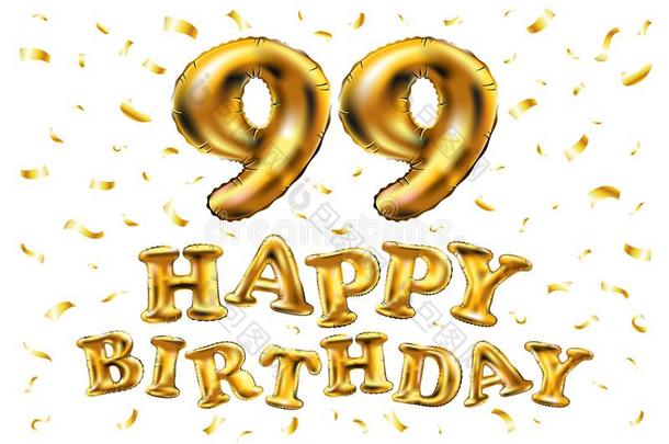 矢量幸福的生日<strong>99</strong>Thail和泰国<strong>庆祝</strong>金气球和金en
