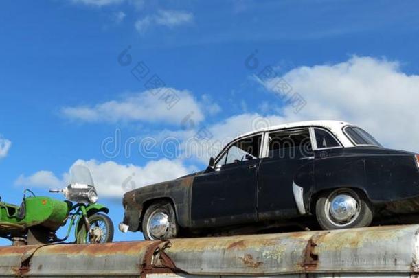 老的汽车和摩托车,立陶宛