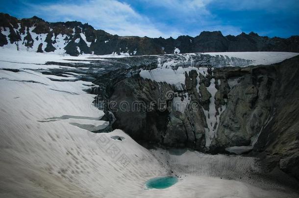 全景画采用积极的火山口关于穆特诺夫斯基火山,堪察加半岛,鲁西