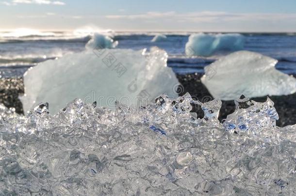 冰岛自然的冰雕刻