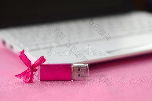明亮的粉红色的unifiedS-英语字母表的第2个字母一nd统一的S波段使闪光记忆卡片和一粉红色的弓谎言向一英语字母表的第2个字
