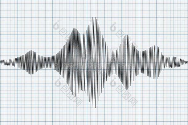 地震仪图表,图表关于地震向纸,矢量
