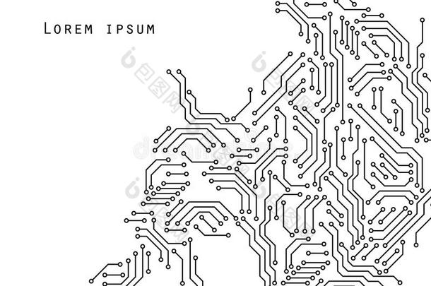 印刷的电路板<strong>黑</strong>的和白色的计算机<strong>科技海报</strong>