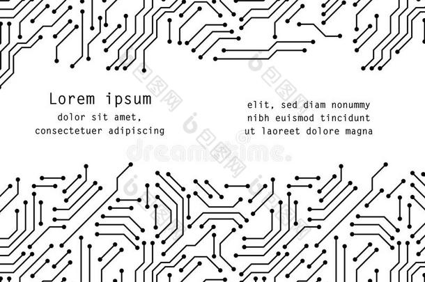 印刷的电路板<strong>黑</strong>的和白色的计算机<strong>科技海报</strong>