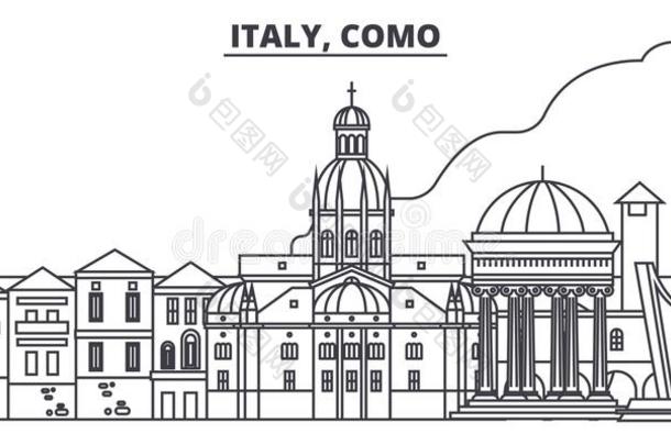 意大利,科摩<strong>线条</strong>sky<strong>线条</strong>矢量说明.意大利,科摩<strong>线条</strong>ar